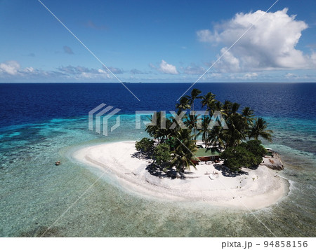 Uninhabited island JEEP island in Chuuk, Micronesia. Here is the world's greatest wreck diving destination. 94858156