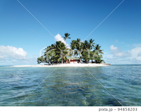 Uninhabited island JEEP island in Chuuk, Micronesia. Here is the world's greatest wreck diving destination. Uninhabited island JEEP island in Chuuk, Micronesia. Here is the world's greatest wreck diving destination. 94858203