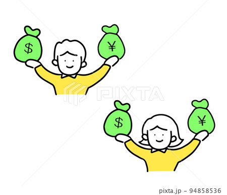 ドルと円 投資イラスト ドルと円 投資イラスト 94858536