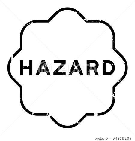 Grunge black hazard word rubber seal stamp on white background 94859205