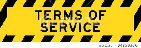 Yellow and black color with line striped label banner with word terms of service Yellow and black color with line striped label banner with word terms of service 94859356