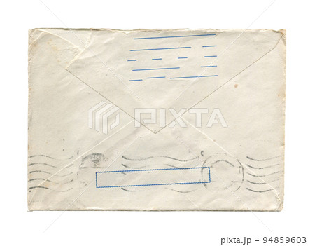 old vintage aged closed paper envelope isolated on white 94859603