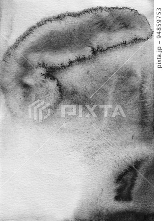 Watercolor old gray background texture. Vintage watercolour monochrome backdrop. Stains on paper 94859753