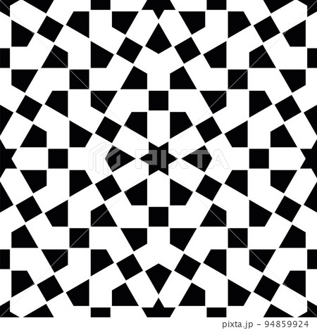 Seamless geometric ornament based on traditional islamic art. Black and white. Seamless geometric ornament based on traditional islamic art. Black and white. 94859924