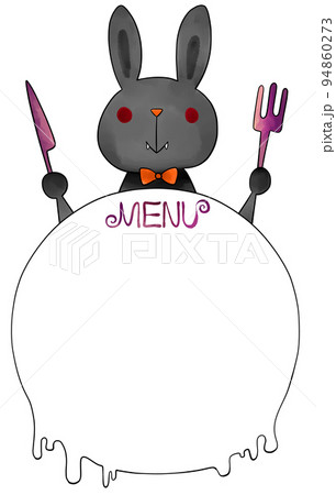 ウサギの食卓　ハロウィン　MENU　(黒い主線) 94860273
