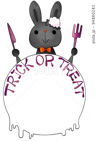 ウサギの食卓　ハロウィン　Trick or Treat　(黒い主線) 94860281