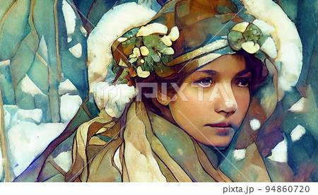 Girls with Christmas decorations Girls with Christmas decorations 94860720