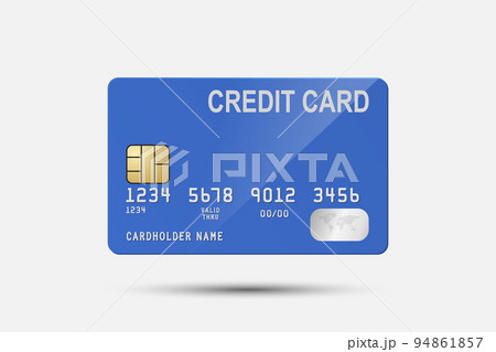 Vector 3d Realistic Blue Credit Card Isolated. Design Template of Plastic Credit or Debit Card for Mockup, Branding. Credit Card Payment Concept. Front View Vector 3d Realistic Blue Credit Card Isolated. Design Template of Plastic Credit or Debit Card for Mockup, Branding. Credit Card Payment Concept. Front View 94861857
