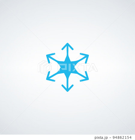 Spreading arrows icon. Distribution abstract metaphor. Negative space. Vector isolated illustration Spreading arrows icon. Distribution abstract metaphor. Negative space. Vector isolated illustration 94862154