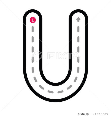 Tracing Alphabet uppercase capital letter U prewriting dotted line element for kindergarten, preschool and Montessori school kids worksheet for handwriting practice activity. 94862289