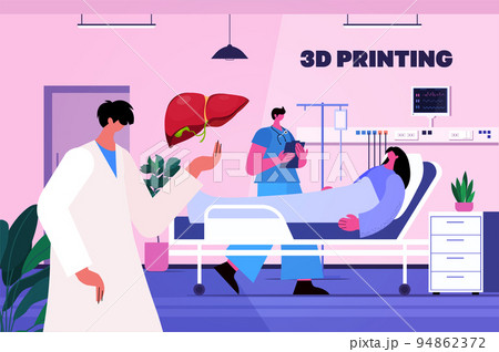 doctor holding human transplantation liver organ model prints on 3d bio printer medical printing biological engineering doctor holding human transplantation liver organ model prints on 3d bio printer medical printing biological engineering 94862372