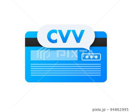 Credit card secure CVV code. Financial label. Vector stock illustration. Credit card secure CVV code. Financial label. Vector stock illustration. 94862995