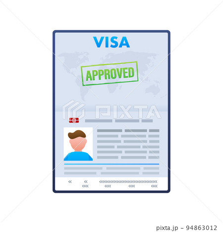 Visa application. Travel approval. Immigration visa. Vector stock illustration 94863012