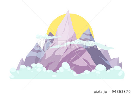Mountains Cartoon Landscape Mountains Cartoon Landscape 94863376