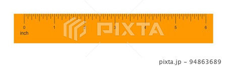 6 inches orange plastic or wooden ruler...のイラスト素材 [94863689] - PIXTA