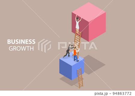 3D Isometric Flat Vector Conceptual Illustration of Business Growth 94863772