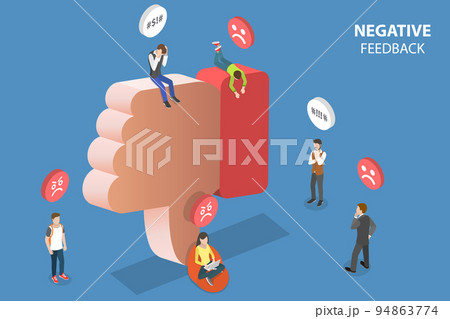 3D Isometric Flat Vector Conceptual Illustration of Negative Feedback 94863774