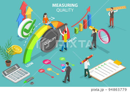 3D Isometric Flat Vector Conceptual Illustration of Measuring Quality 94863779