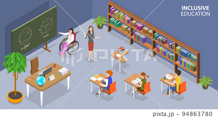 3D Isometric Flat Vector Conceptual Illustration of Inclusive Education 94863780