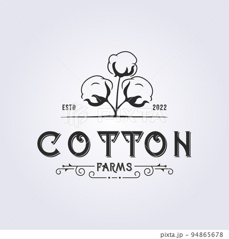 retro classic cotton farm logo vector illustration design 94865678
