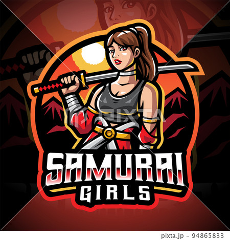 Samurai girls esport mascot logo design 94865833
