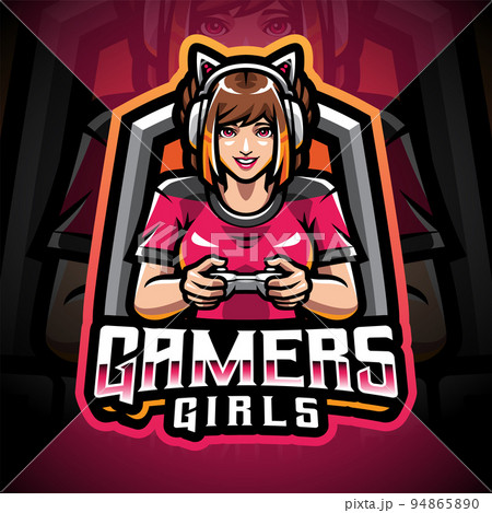 Cute Gamer Girl Hoodie Emblem Logo Stock Vector (Royalty Free) 1900028383 |  Shutterstock