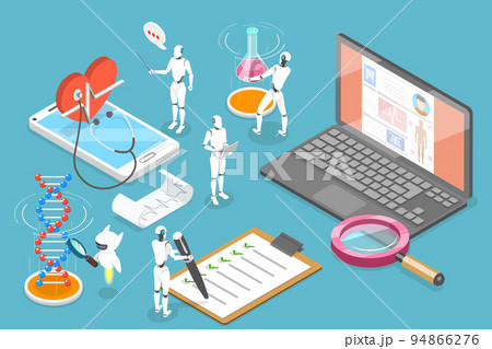 3D Isometric Flat Vector Conceptual Illustration of AI In Healthcare 94866276
