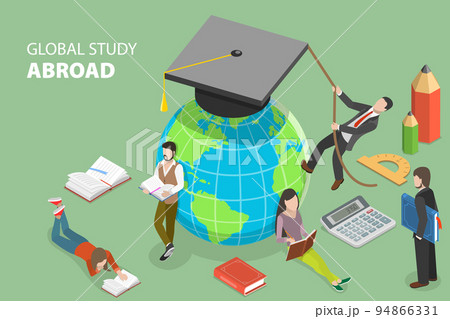 3D Isometric Flat Vector Conceptual Illustration of Global Study Abroad 3D Isometric Flat Vector Conceptual Illustration of Global Study Abroad 94866331