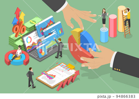 3D Isometric Flat Vector Conceptual Illustration of Shares And Dividends 3D Isometric Flat Vector Conceptual Illustration of Shares And Dividends 94866383