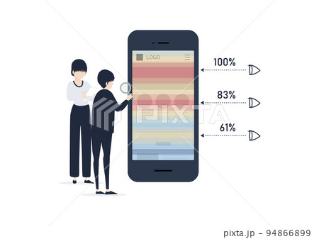 コンテンツの熟読エリアがわかるヒートマップツールを導入してサイトを改善しよう！なイラスト素材 94866899