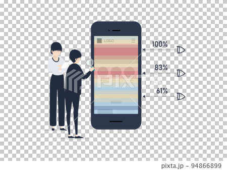 コンテンツの熟読エリアがわかるヒートマップツールを導入してサイトを改善しよう！なイラスト素材 94866899