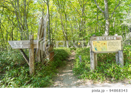 切込湖・刈込湖ハイキングコースの光徳側登山口(日光国立公園) 切込湖・刈込湖ハイキングコースの光徳側登山口(日光国立公園) 94868343