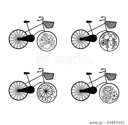 Decoration of Bicycle Tire with Floral Beauty Set Decoration of Bicycle Tire with Floral Beauty Set 94869302