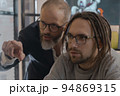 CEO and 3D artists discusses something and looks at monitor 94869315