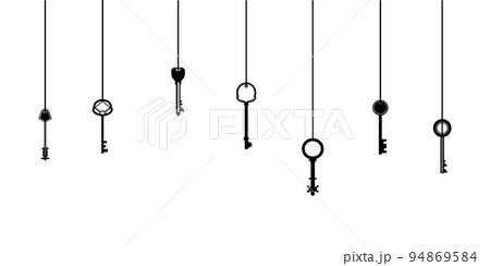 Illustrations of Hanging Key on a White Background Vector Illustrations of Hanging Key on a White Background Vector 94869584