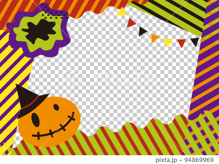 ポップでかわいいハロウィンカラーカーニバルのフレーム ポップでかわいいハロウィンカラーカーニバルのフレーム 94869969