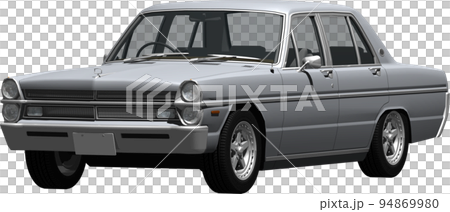 日產 A30 Gloria 的裁剪圖像，一款懷舊流行的經典汽車垂直 groovy。背景透明插圖 94869980