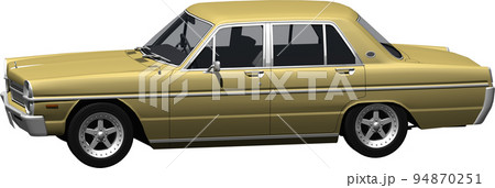 昔懐かしい人気のクラシックカー縦グロ、日産A30グロリアの切抜き画像。背景透明イラスト 昔懐かしい人気のクラシックカー縦グロ、日産A30グロリアの切抜き画像。背景透明イラスト 94870251