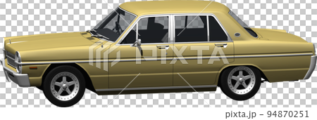 昔懐かしい人気のクラシックカー縦グロ、日産A30グロリアの切抜き画像。背景透明イラスト 昔懐かしい人気のクラシックカー縦グロ、日産A30グロリアの切抜き画像。背景透明イラスト 94870251