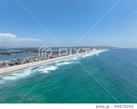 Aerial view of Mission Bay and beach in San Diego, California. USA. Aerial view of Mission Bay and beach in San Diego, California. USA. 94870264