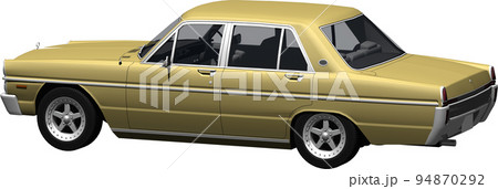 昔懐かしい人気のクラシックカー縦グロ、日産A30グロリアの切抜き画像。背景透明イラスト 昔懐かしい人気のクラシックカー縦グロ、日産A30グロリアの切抜き画像。背景透明イラスト 94870292