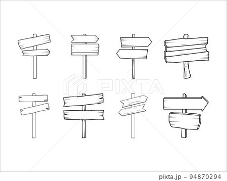 Set of Wooden Road Illustrations Vector Set of Wooden Road Illustrations Vector 94870294