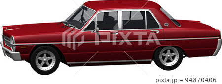 昔懐かしい人気のクラシックカー縦グロ、日産A30グロリアの切抜き画像。背景透明イラスト 昔懐かしい人気のクラシックカー縦グロ、日産A30グロリアの切抜き画像。背景透明イラスト 94870406