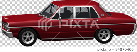昔懐かしい人気のクラシックカー縦グロ、日産A30グロリアの切抜き画像。背景透明イラスト 昔懐かしい人気のクラシックカー縦グロ、日産A30グロリアの切抜き画像。背景透明イラスト 94870406