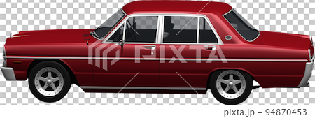 昔懐かしい人気のクラシックカー縦グロ、日産A30グロリアの切抜き画像。背景透明イラスト 昔懐かしい人気のクラシックカー縦グロ、日産A30グロリアの切抜き画像。背景透明イラスト 94870453