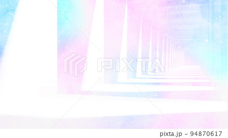 未来的な光の回廊の出口の概念水彩 未来的な光の回廊の出口の概念水彩 94870617