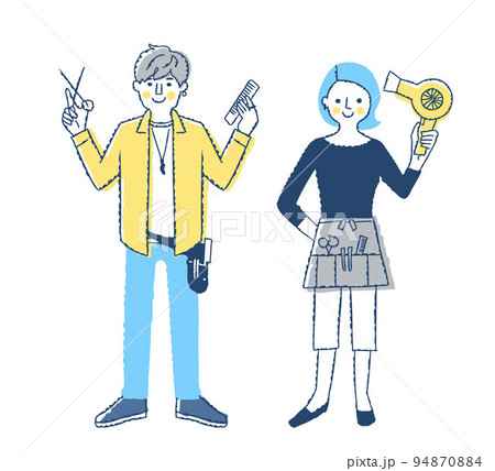 美容師の男女 94870884