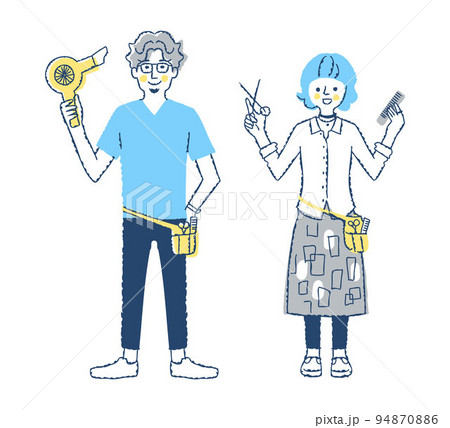 美容師の男女 94870886