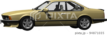 ドイツのクラシックカーBMW635クーペの切抜き画像。背景透明イラスト 94871035
