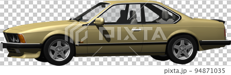 ドイツのクラシックカーBMW635クーペの切抜き画像。背景透明イラスト 94871035